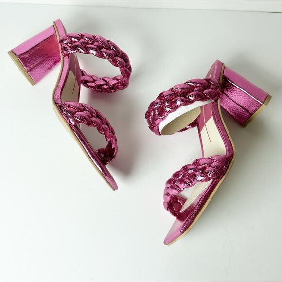 DOLCE VITA PAILEY RHINESTONE MAGENTA PINK SHINY WOMEN HEELS SIZE 8 NEW WITH BOX - Picture 5 of 6